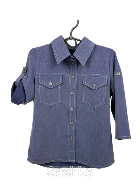 Сорочка-блуза для дівчинки Sashka синя, розмір 116-146